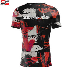 Wholesale Custom Sublimation Printed <b>Mma</b> <b>Rash</b> <b>Guard</b> for Men Men's Short Sleeve Surfing t Shirt Rashguard Bjj - Product Image 2