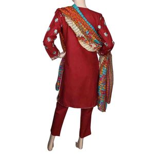 Traje de 3 Piezas Bordado para Mujer - Color Granate - Product Image 4