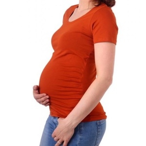 T-shirts pour femmes enceintes coupe ajustée respirants vêtements de grossesse d'allaitement conception personnalisée à manches courtes vente en gros - Product Image 2