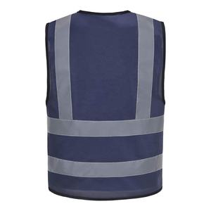 Gilet de sécurité réfléchissant personnalisé bleu 2026, impression personnalisée, gilets de chantier réfléchissants pour travaux de construction et de circulation avec éclairage LED - Product Image 3