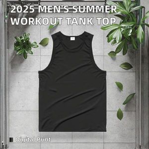 เสื้อกล้ามออกกำลังกายผู้ชายลายโลโก้แบบกำหนดเองสำหรับฤดูร้อนปี 2026 ผลิตจากโพลีเอสเตอร์ผสมคอตตอน เหมาะสำหรับการเพาะกาย ฟิตเนส และใส่ลำลองในยิม - Product Image 2