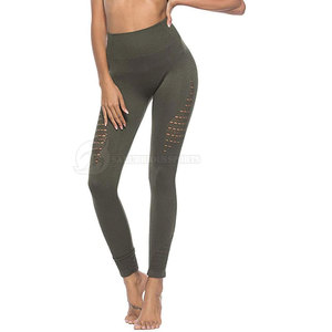 Leggings de compression légers pour femme, nouvelle collection 2024, taille mi-haute, sans couture, en spandex, imprimé uni, taille élastique, séchage rapide - Product Image 1
