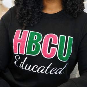 <b>Black</b> HBCU Chenille Embroidered <b>Sweatshirt</b> Premium College Style Sorority Apparel Soft Cotton Crewneck Pullover - Product Image 5