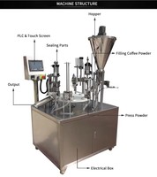 Máquina de llenado y sellado de cápsulas de café K Cup, máquina rotativa de envasado de café instantáneo en vasos de papel
