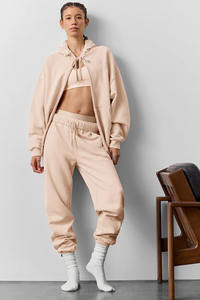 Chaqueta deportiva holgada de poliéster con logotipo personalizado, sudadera de entrenamiento físico para mujer con cremallera, ropa deportiva cómoda transpirable - Product Image 5