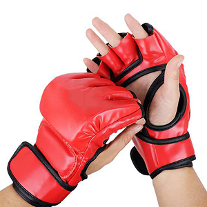 Guantes de Boxeo MMA de Media Palma de Primera Calidad con Vendajes y Cinta de Sujeción, Guantes de Entrenamiento de Fitness, Kickboxing y MMA para Adultos - Product Image 2
