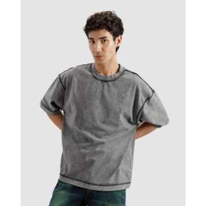 Camiseta Oversize de Algodón 100% con Detalles Crudos y Lavado, Estilo Boxy, para Fitness, con 300 Gramos de Peso y Estampado Serigrafiado - Product Image 6