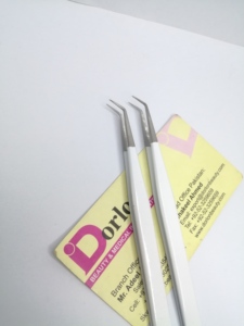 Profesional de alta calidad 14CM 45 grados personalizado polvo recubierto recto Delgado pestañas pinzas sostenible Acero inoxidable falso - Product Image 5