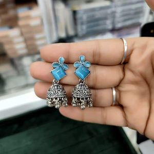 Premium Lightweight <b>Brass</b> Jhumka Earrings for Women Indian Ethnic Jewelry, Intricate Design Festive & Wedding Dangle Earrings - Product Image 1