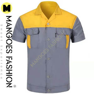 เสื้อคลุมทำงานแขนสั้นสำหรับช่างยนต์ แบบมืออาชีพ สำหรับผู้ชายและผู้หญิง พร้อมเสื้อยืดสองกระเป๋า - Product Image 2