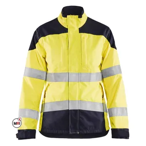 Contrast Color Fluo Yellow Green Winter Warm Reflective Safety Jacket high visibility Safety Reflective