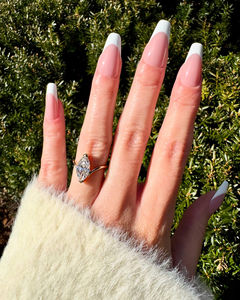 Hermoso anillo de diamantes de moissanita solitario elegante hecho en anillo de bodas de aniversario de oro rosa de 14kt para ella precio al por mayor - Product Image 1