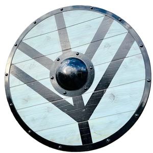 Escudo Vikingo JEXMOO Hecho a Mano de 24 Pulgadas, de Madera y Acero con Alto Contenido de Carbono, Diseño de Copa Central, con Soporte Compatible y Personalizable - Product Image 6