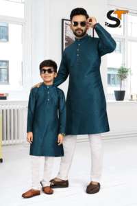 Haut de gamme Dubaï et Qatar Style Garçon et Hommes Vêtements Combo Ensemble Populaire Coton Kurta Payjama Kurti Style - Product Image 3