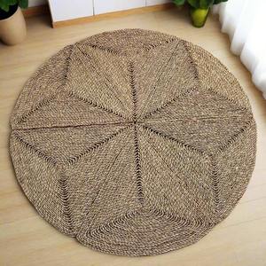 Revêtement de sol décoratif tissé à la main tapis en jonc de mer au prix le plus bas tapis rond en paille tapis en raphia naturel - Product Image 1