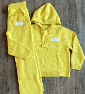 OEM ODM Custom Men's Mohair Tracksuit Set Fashion Casual Street Style Sweatpants <b>Sweater</b> Sweatpants Casual Wear - Product Image 2