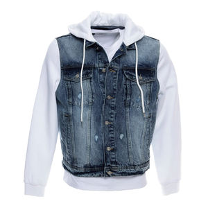 Veste en jean pour homme avec logo personnalisé, coupe ajustée décontractée, veste en jean tendance pour homme |   Veste de camionneur en coton ajustée, vêtements d'extérieur - Product Image 1