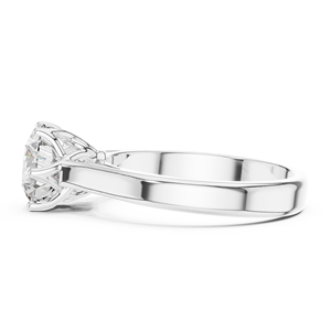 Anillo de Compromiso de Lujo con Moissanita de Corte Redondo para Mujer, Chapado en Oro de 14K, Aleación Blanca, Joyería Clásica para Boda - Product Image 3
