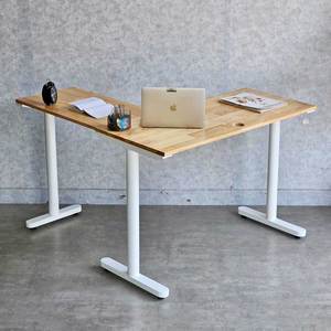 Escritorio Esquinero en Forma de L de Madera de Caucho con Patas de Hierro 120x110cm Sistema TIO HBTO021 - Product Image 2