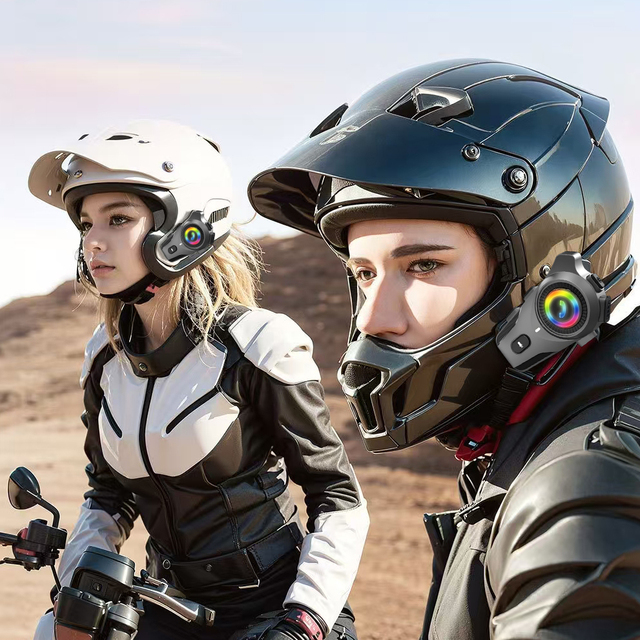 800m Motorcycle Helmet Bluetooth Wireless Headset for Full Duplex 2 People Intercom Headset with Speakers Helmet Headset