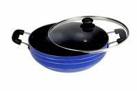 Poêle ANAX en aluminium antiadhésive de qualité supérieure avec couvercle en verre transparent, double poignée, design moderne, durable, compatible induction