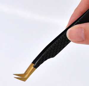 Ensemble de pincettes d'extension de cils professionnelles en acier inoxydable Volume de précision outils d'artiste de cils classiques poignée antidérapante pointe pointue - Product Image 4