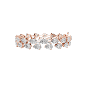 Bracelet tennis double rangée en diamants de laboratoire 26,52 CT, taille poire et taille ronde, or 10KT, 14KT, 18KT et argent 925, rose, jaune, blanc - Product Image 4