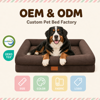 Coussin pour animaux de compagnie en mousse alvéolée de luxe écologique personnalisé, structure anti-pression, housse en velours imperméable, soutien pour les articulations des chiens