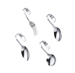 Cuillère en acier inoxydable de qualité supérieure personnalisable de qualité supérieure Poignée incurvée Cuillère de service à pâtes Taux abordable - Product Image 4