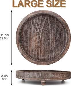 Support de plateau en bois pour affichage, support de piédestal de ferme en bois pour décor et affichage, plateau d'affichage parfait pour la décoration de la maison et de la cuisine - Product Image 2