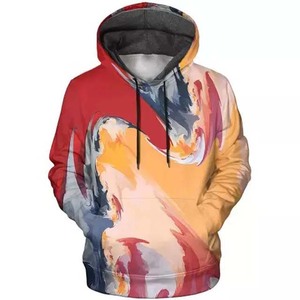 Sudaderas de hombre personalizadas con forro polar de algodón y mangas completas al por mayor sudaderas con capucha de sublimación en blanco de poliéster impresas en 3D transpirables básicos - Product Image 2