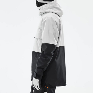 Veste de Ski gris clair/noir de haute qualité pour hommes capuche isolée imperméable coupe-vent neige vêtements de Ski fermeture éclair pour les deux hommes femmes - Product Image 3