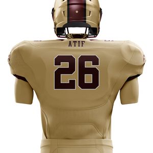 Uniforme de fútbol americano personalizado Vegas Gold para hombres Jersey y pantalones de equipo personalizados sarga transpirable duradero personalizado - Product Image 3