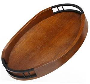 Plateau de service en bois d'une seule pièce au design raffiné MDF de haute qualité avec métal Matériau de très bonne qualité pour le service des aliments - Product Image 1