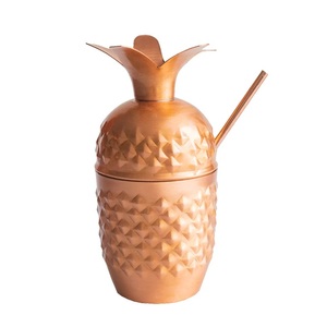 Lot de 3 mugs en cuivre Moscow Mule Sublimation cuivre plaqué chope à bière gravée et martelée avec poignées - Product Image 5