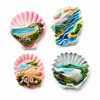 Imanes de Resina 3D Personalizados de la Playa de Jeju, Imán de Refrigerador con Paisaje de Conchas Marinas para Viajes, Venta Minorista y Comercio de Recuerdos