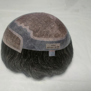 Meilleure qualité Air BD indien Remy perruque de cheveux crépus droite et vague de corps d'eau avec style de vague profonde 100% densité Mono Base toupet - Product Image 1