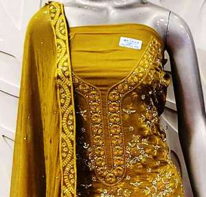 Designer moderne non cousu brodé à la main beaux costumes de qualité supérieure mode indienne traditionnelle Salwar Kameez - Product Image 3