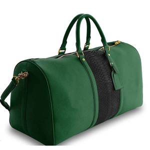 Sac polochon personnalisé unisexe durable de grande capacité en cuir PU imperméable style vintage pour la salle de sport et le voyage-Usage quotidien pour hommes et femmes - Product Image 2