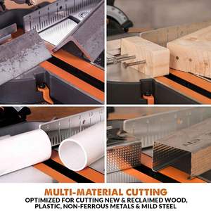 Sierra Ingletadora Compuesta Inalámbrica de 20V con Batería de Iones de Litio, Cuchilla TCT Multimaterial, Cargador de Batería, Corte a 45° - Para Cortar Madera, Metal y Plástico - Product Image 6