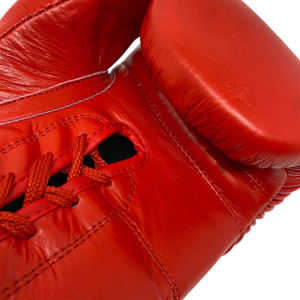 Guantes de boxeo personalizados de fabricación del cliente Guantes de boxeo rojos de cuero Material de cuero de combate Ropa de entrenamiento - Product Image 2
