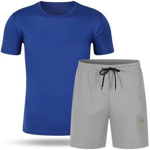 Conjunto de pantalones cortos deportivos para hombre, camiseta informal de algodón, Verano - Product Image 4
