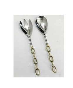 Grossiste Saladier en métal en acier inoxydable avec poignée en argent pour la vaisselle de mariage Outils de cuisine pour la salade - Product Image 6
