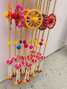 Perle Chakri Pom Pom suspendus mariage, Diwali Mandir, salle Pooja, jardin, fête et toile de fond extérieure nouvelles décorations pour la maison - Product Image 5