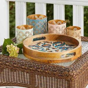 Mango wood <b>printed</b> Serving Tray - Product Image 6