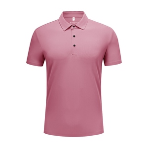 Camiseta de golf de manga corta informal para hombre de primera calidad, polo con cuello estampado de patrón sólido de secado rápido - Product Image 1