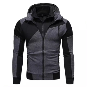 Ensembles de jogging de course à pied personnalisés de couleur noire pour hommes, ensemble de jogging à capuche de sport deux pièces à vendre - Product Image 2