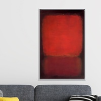 Toile imprimée abstraite rouge inspirée de Mark Rothko, art moderne aux couleurs vives, panneau encadré clair, art déco