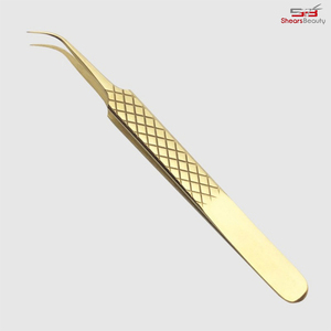 Pince à cils couleur or avec logo laser personnalisé en acier inoxydable pince à cils de marque privée - Product Image 5