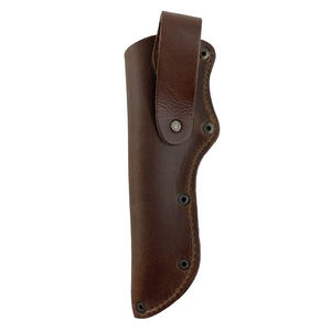 Gaine en cuir cousue à la main robuste pour couteau de chasse avec transport vertical et fixation de ceinture renforcée - Product Image 2